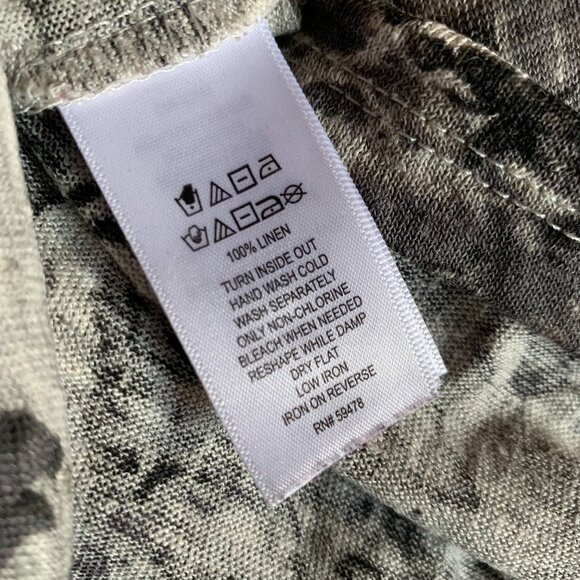 CYNTHIA ROWLEY - Linen Blouse Top scoop neckline Cap sleeves - medium - Picture 7 of 7